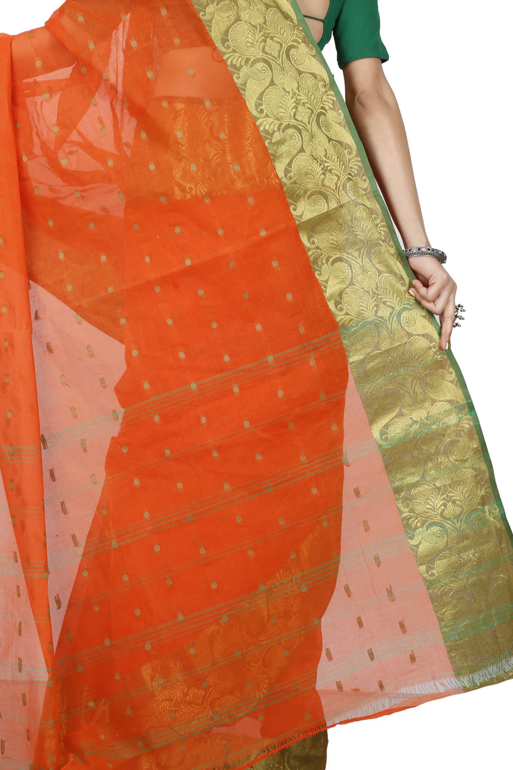 Orange Pure Cotton Saloni Tant Saree (1029)